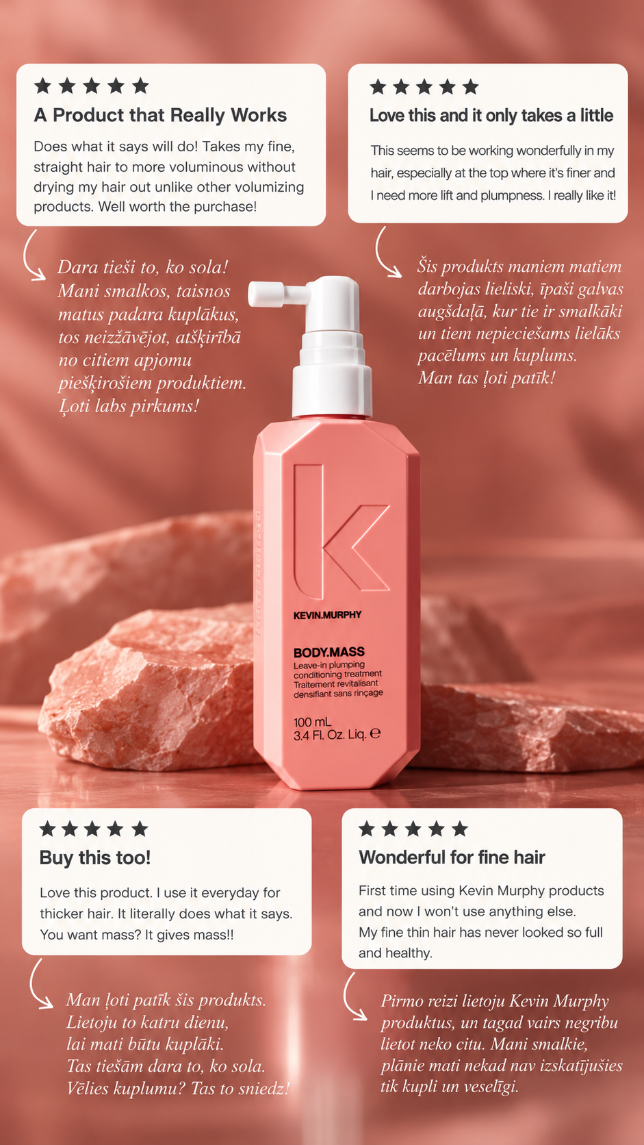 Plumping Power - komplekts matu apjomam un augšanai, smalkiem matiem