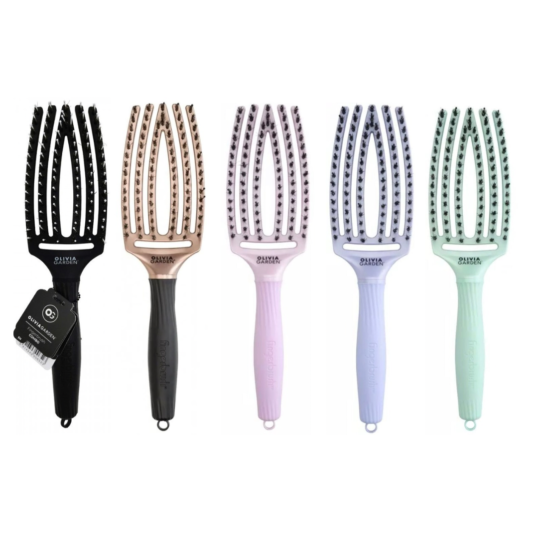 Fingerbrush Combo - saudzīga matu ķemme, vidējs izmērs (dažādas krāsas)