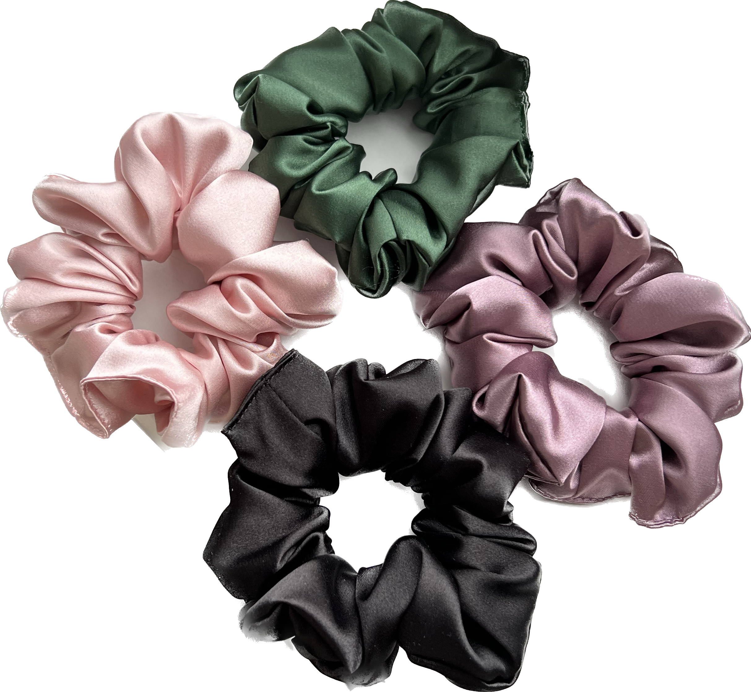 Hair tie dark green, satin