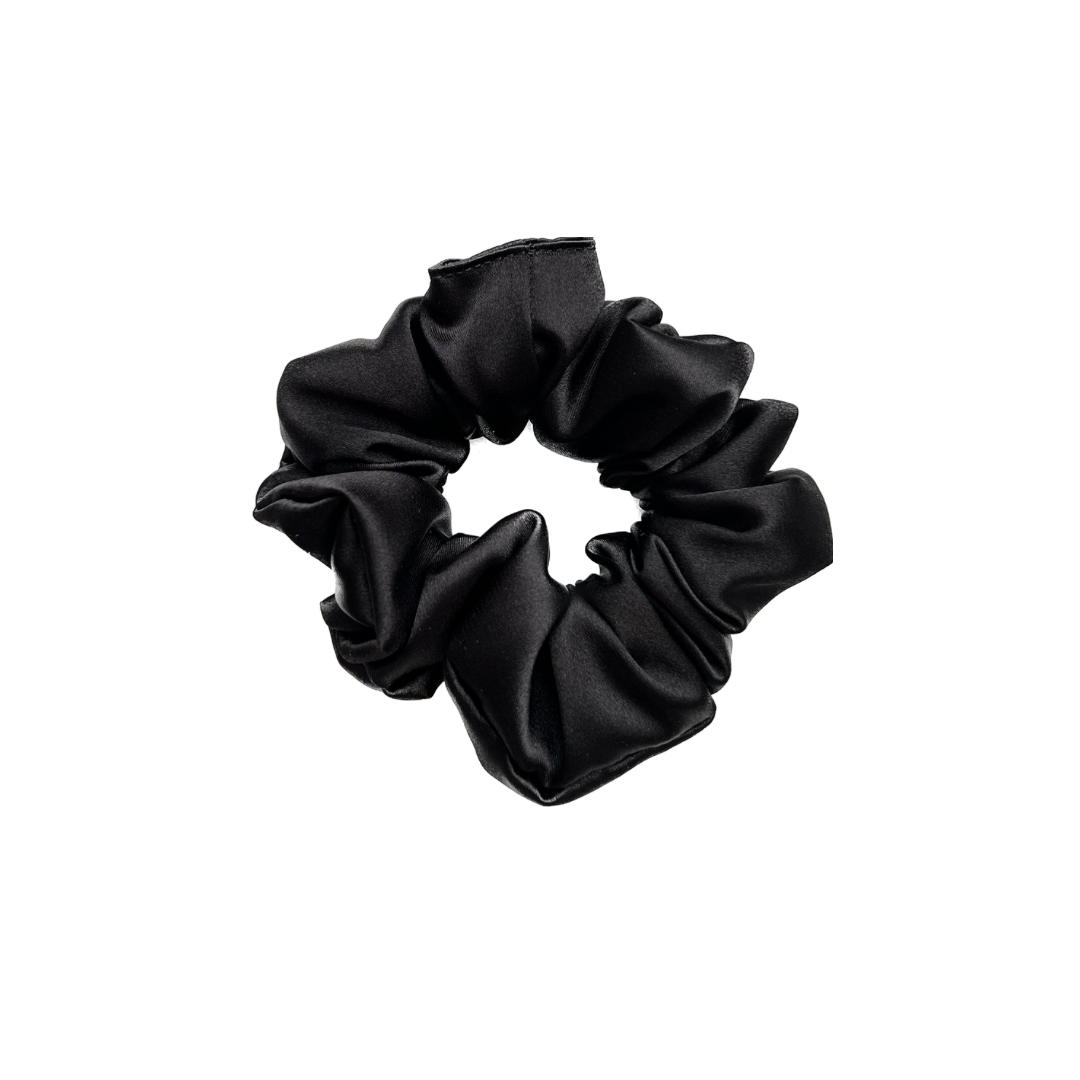 Hair tie black, satin