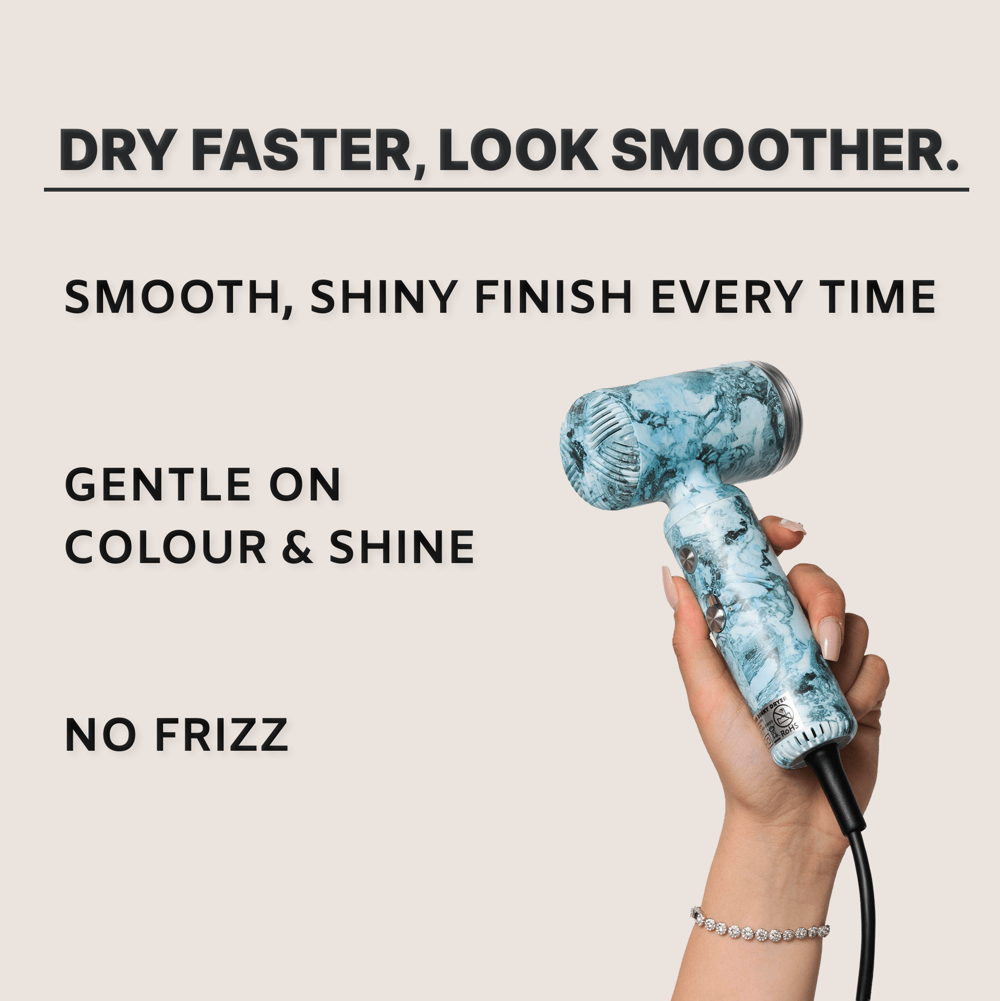 Dinky Marble Mini - travel hair dryer